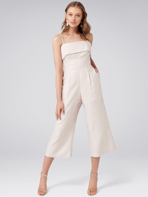 

Forever New Women Beige Solid Basic Jumpsuit