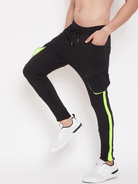 

FUGAZEE Men Black Solid Slim-Fit Trackpants