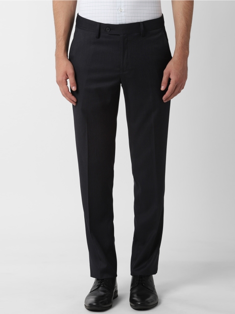 

Peter England Men Black Slim Fit Self Design Formal Trousers