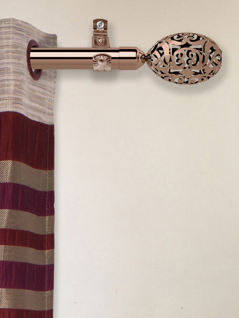 

Story@home Copper-toned Extendable Curtain Rod With Brackets & Finials