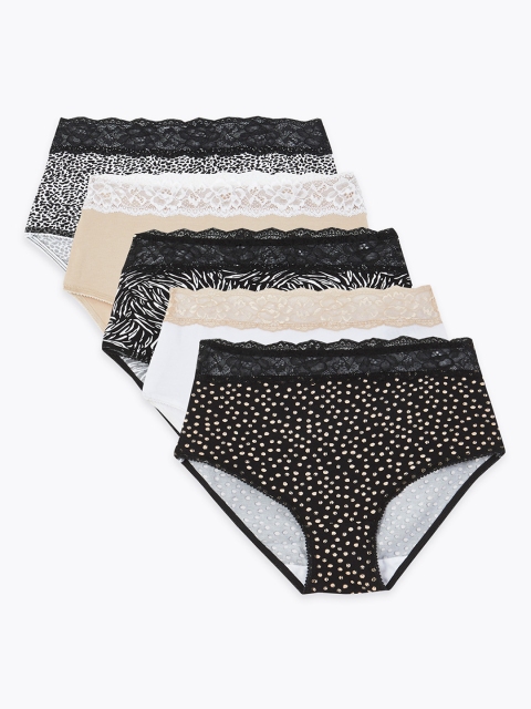 

Marks & Spencer Women Pack of 5 Bikini Briefs T614789BLACK MIX, Black