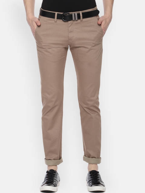 

Allen Solly Men Beige Slim Fit Printed Regular Trousers