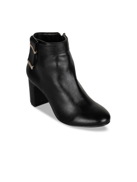 

Bruno Manetti Women Black Solid Heeled Boots