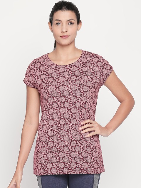 

Ajile by Pantaloons Women Red & Pink Floral Printed Round Neck T-shirt
