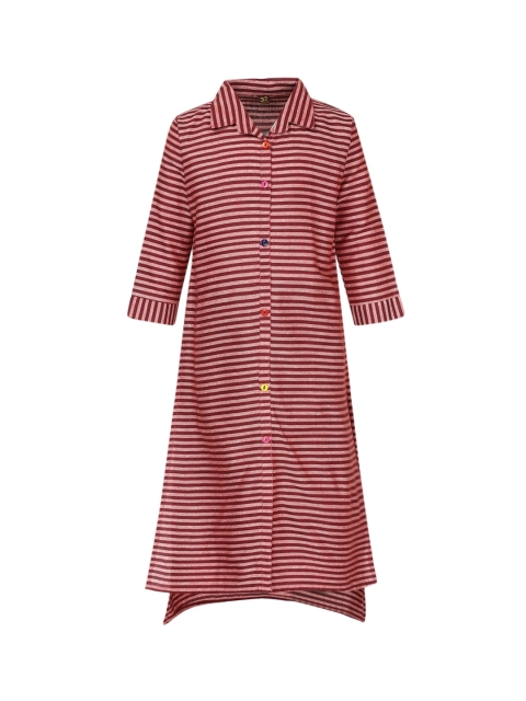 

Aarika Girls Maroon & Off-White Striped Kurt