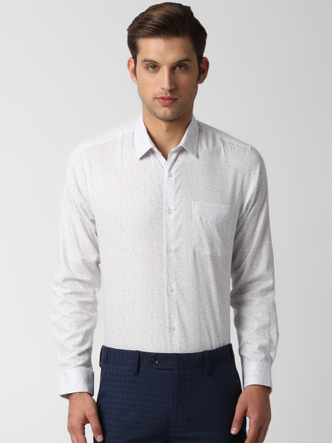 

Peter England Men White Slim Fit Printed Formal Shirt