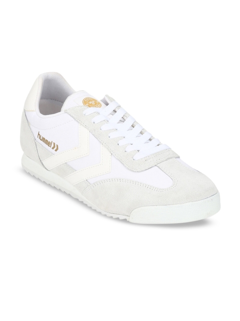 

hummel Unisex White Suede Sneakers