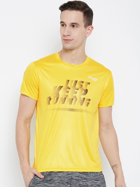 

Masch Sports Men Yellow Printed Round Neck T-shirt
