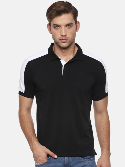 

Allen Solly Sport Men Black & White Colourblocked Polo Collar T-shirt