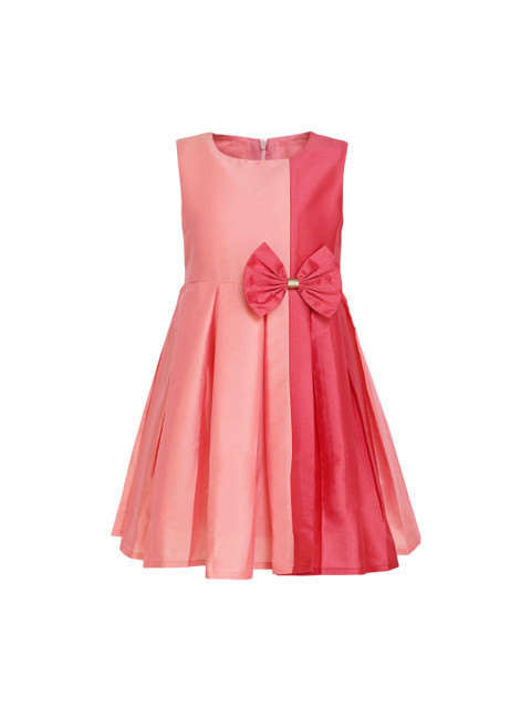 

A Little Fable Girls Pink Colourblocked [Fit and Flare Dress