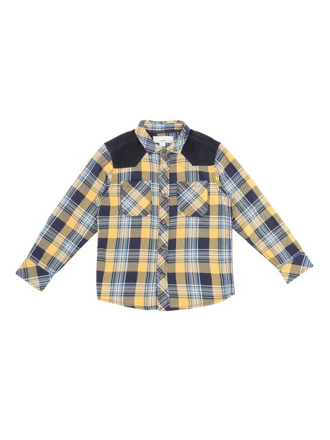 

Pantaloons Junior Boys Yellow & Black Regular Fit Checked Casual Shirt