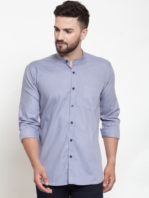 

JAINISH Men Grey Classic Slim Fit Solid Casual Shirt