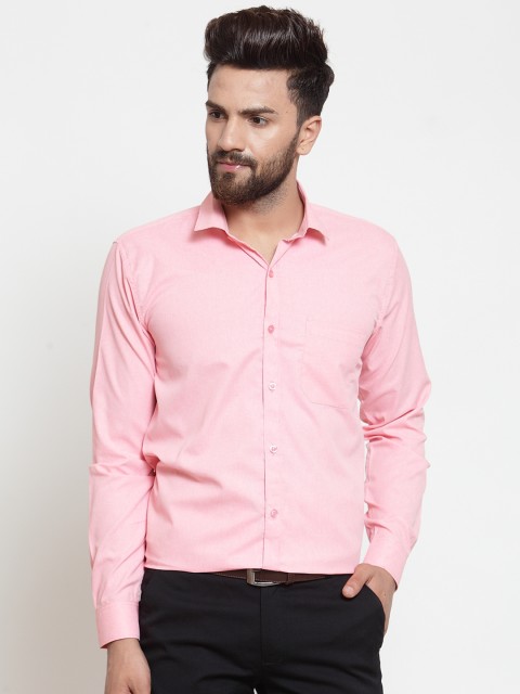 

JAINISH Men Pink Classic Slim Fit Solid Formal Shirt