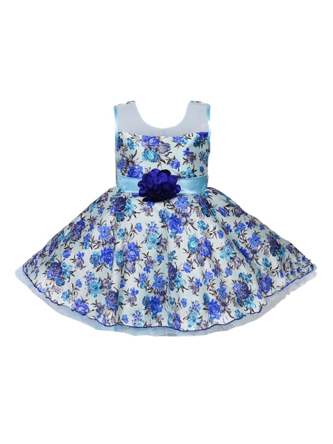 

Wish Karo Girls Blue & White Fit and Flare Dress