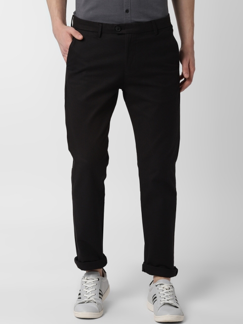 

Peter England Casuals Men Black Slim Fit Solid Regular Trousers