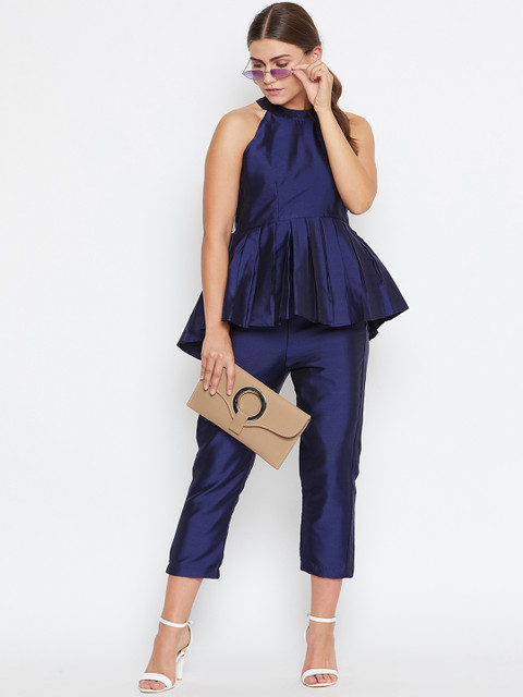 

Castle Women Navy Blue Solid Tunic with Trousers