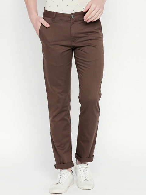 

BYFORD by Pantaloons Men Brown Slim Fit Solid Chinos