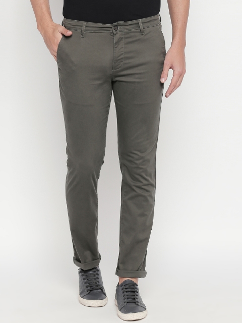 

BYFORD by Pantaloons Men Green Regular Fit Solid Chinos