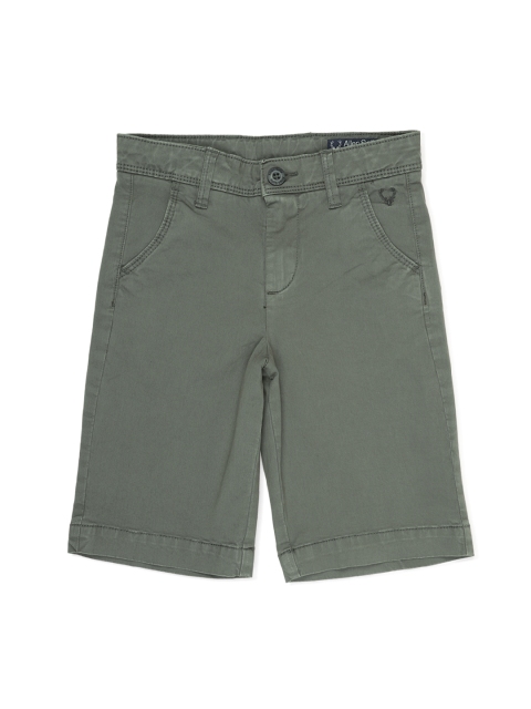 

Allen Solly Junior Boys Olive Green Solid Regular Fit Regular Shorts