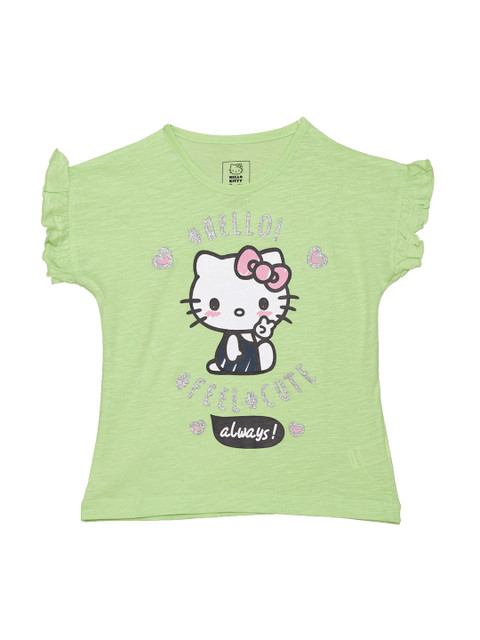 

Hello Kitty featured Green Tshirt for Girls