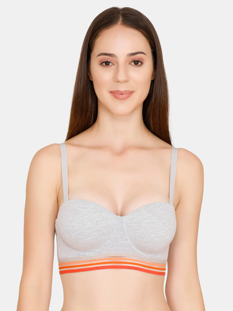 

Zivame Grey Melange Solid Underwired Lightly Padded T-shirt Bra ZI1875FASHA