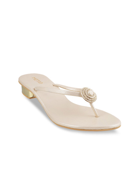 

Metro Women Gold-Toned Solid Sandals