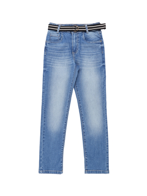 

Pantaloons Junior Boys Blue Tapered Fit High-Rise Clean Look Stretchable Jeans