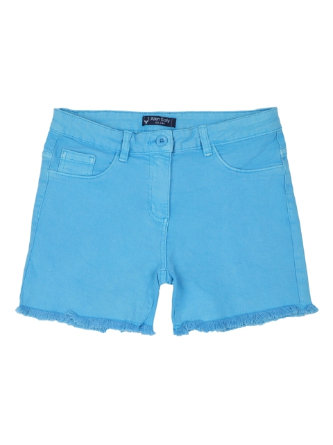 

Allen Solly Junior Girls Blue Solid Slim Fit Denim Shorts