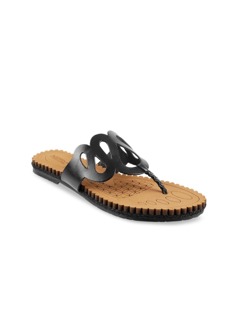 

Metro Women Black Solid T-Strap Flats