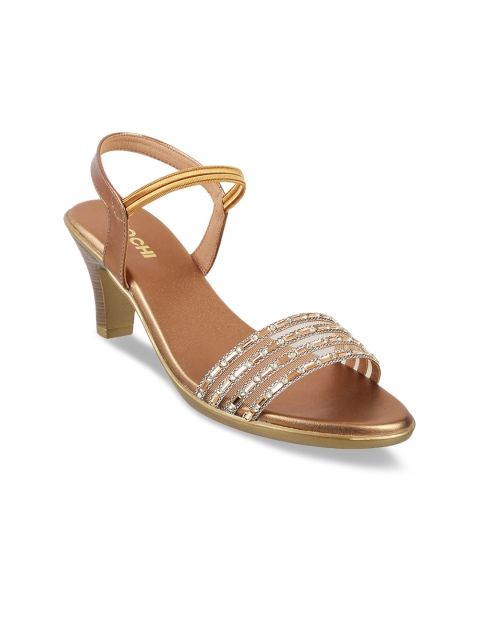 

Mochi Women Gold-Toned Textured Sandals