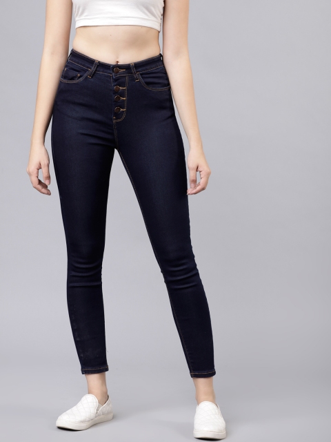 

Tokyo Talkies Women Navy Blue Super Skinny Fit Mid-Rise Clean Look Jeans