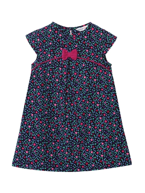 

Beebay Girls Navy Blue Printed A-Line Dress