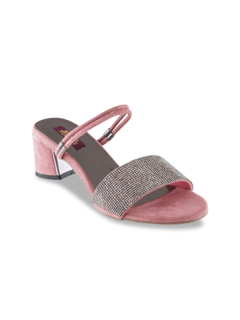 

SHUZ TOUCH Women Nude Pink-Coloured Embellished Heels