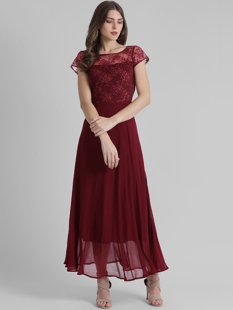 

Zink London Women Maroon Maxi Dress