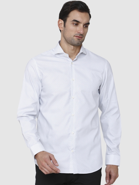 

SELECTED Men White Regular Fit Printed Casual Shirt