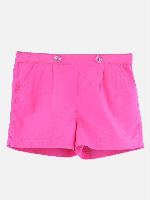 

Beebay Girls Pink Solid Regular Fit Regular Shorts