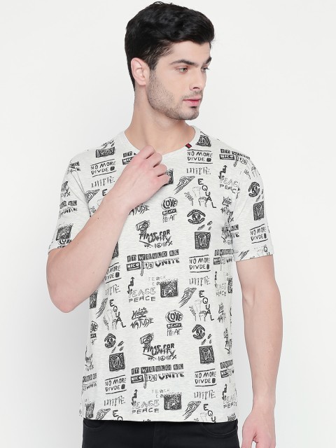 

SF JEANS by Pantaloons Men Grey Printed Round Neck T-shirt