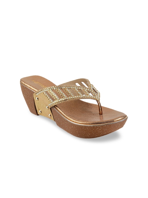 

Metro Women Gold-Toned Embellished Heels