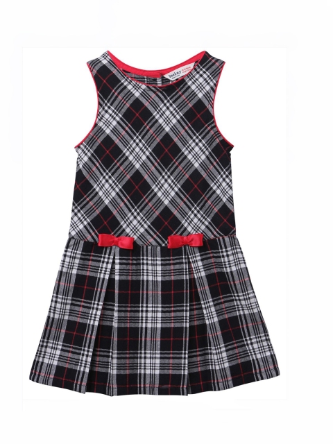 

Beebay Girls Black & White Checked Fit and Flare Dress