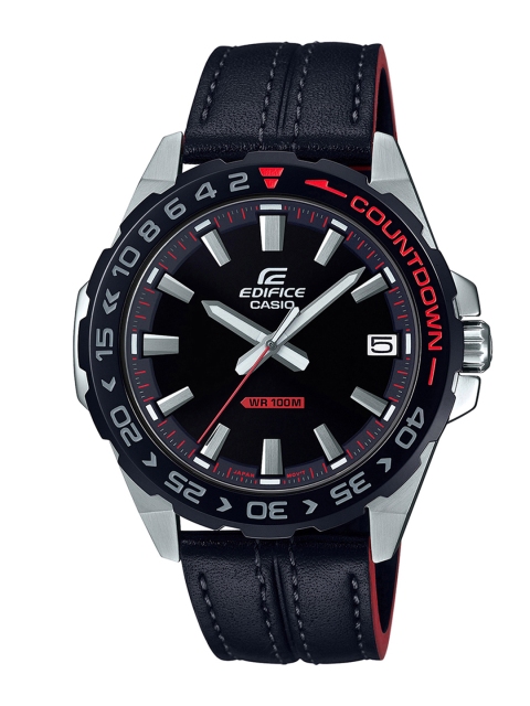 

CASIO Edifice Men Black Genuine Leather Analogue Watch ED483 EFV-120BL-1AVUDF