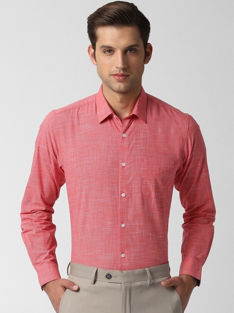 

Peter England Men Peach-Coloured Slim Fit Self Design Formal Shirt
