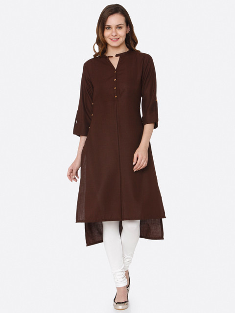 

RAISIN Women Brown Solid Straight Kurta