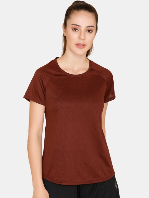 

Zelocity Women Brown Solid Round Neck T-shirt