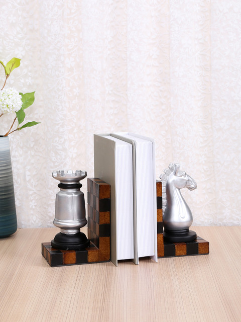 

TAYHAA Black & Brown Knight and Rook Chess Book Holder Figurine