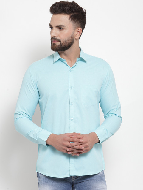 

JAINISH Men Sea Green Classic Slim Fit Solid Casual Shirt