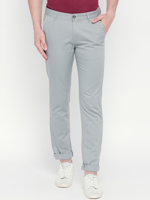 

BYFORD by Pantaloons Men Grey Slim Fit Solid Regular Trousers