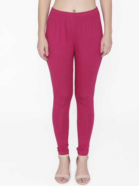 

N-Gal Women Magenta Solid Churidar Leggings