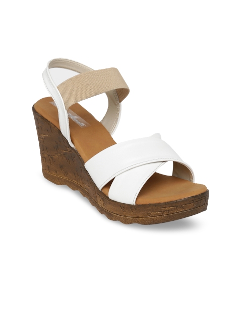 

Bruno Manetti Women White & Brown Colourblocked Heels