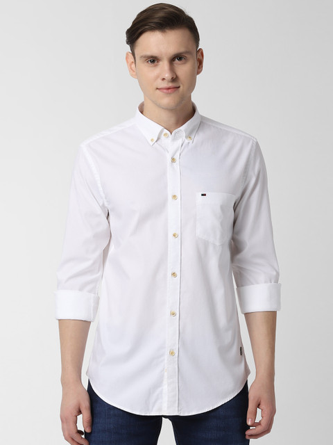 

Peter England Casuals Men White Slim Fit Solid Casual Shirt