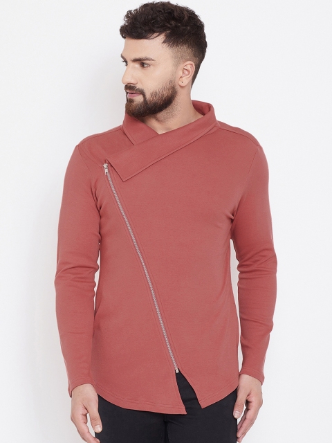 

Hypernation Men Coral Orange Solid Tailored Jacket
